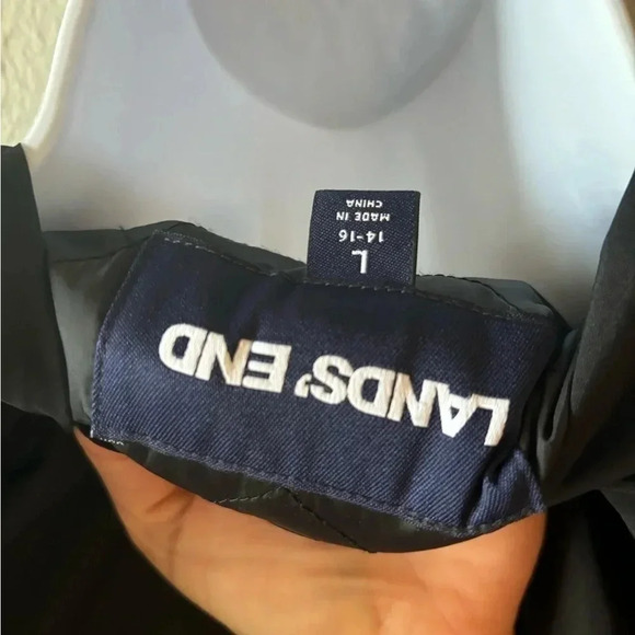 Lands' End Black Trench Coat - Picture 9 of 11